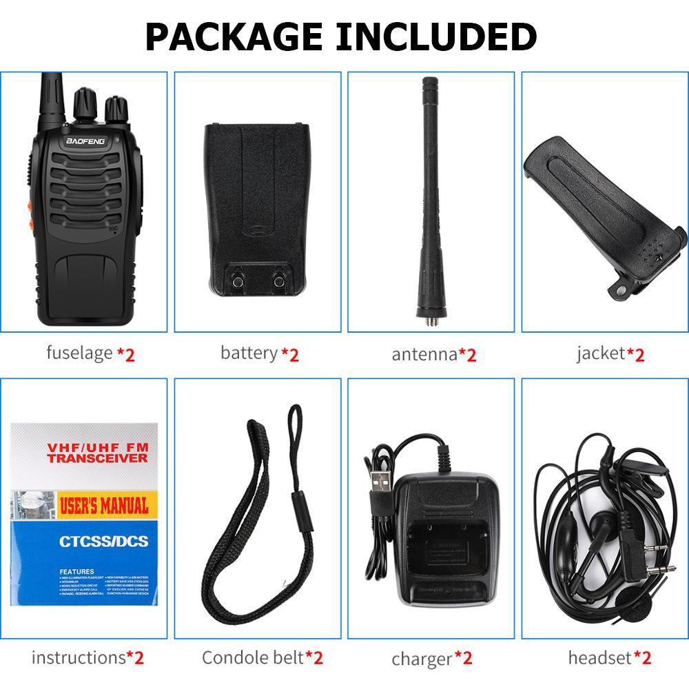 2pcs Walkie Talkie BF-888S Handheld Two-Way Radio UHF 400-470MHz 5W - John Cootes