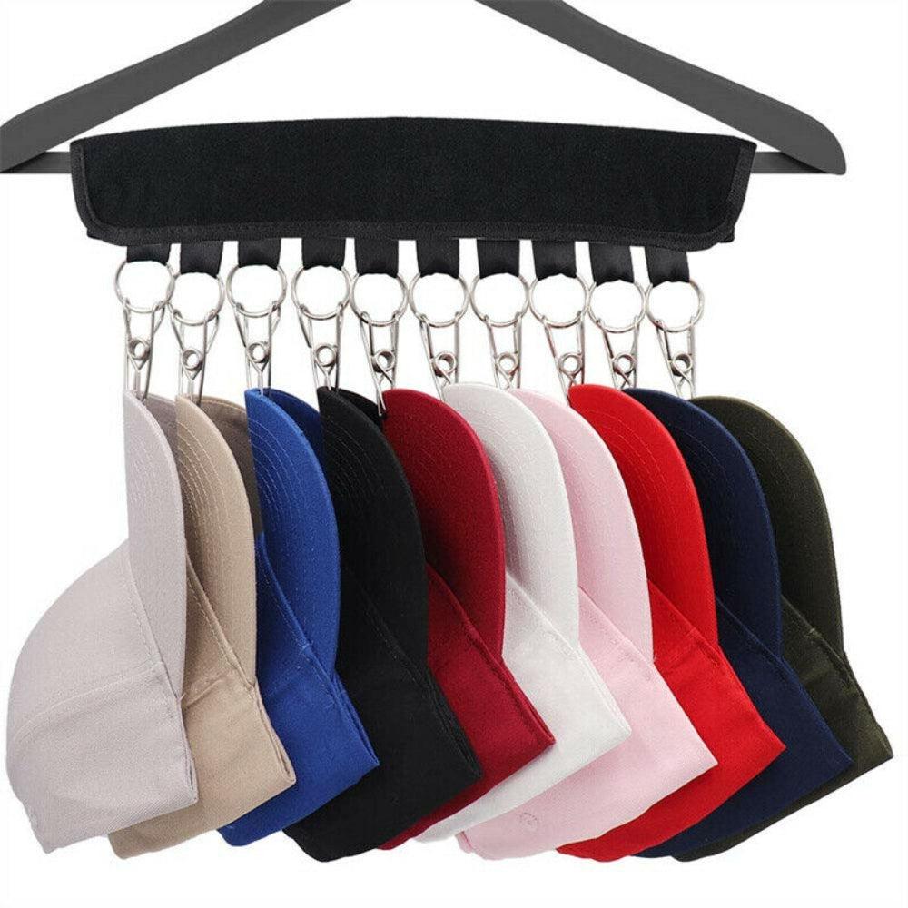 2X 10 Clips Door Cap Rack Baseball Hat Holder Closet Hanger Storage Organizer - John Cootes