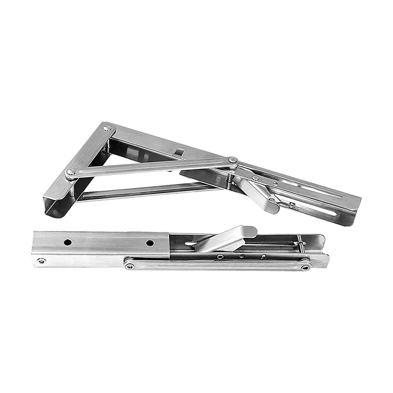 2x 10" Stainless Steel Folding Table Bracket Shelf Bench 50kg Load Heavy Duty - John Cootes