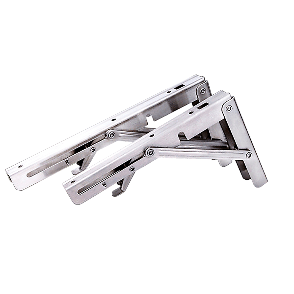 2x 20" Stainless Steel Folding Table Bracket Shelf Bench 50kg Load Heavy Duty - John Cootes