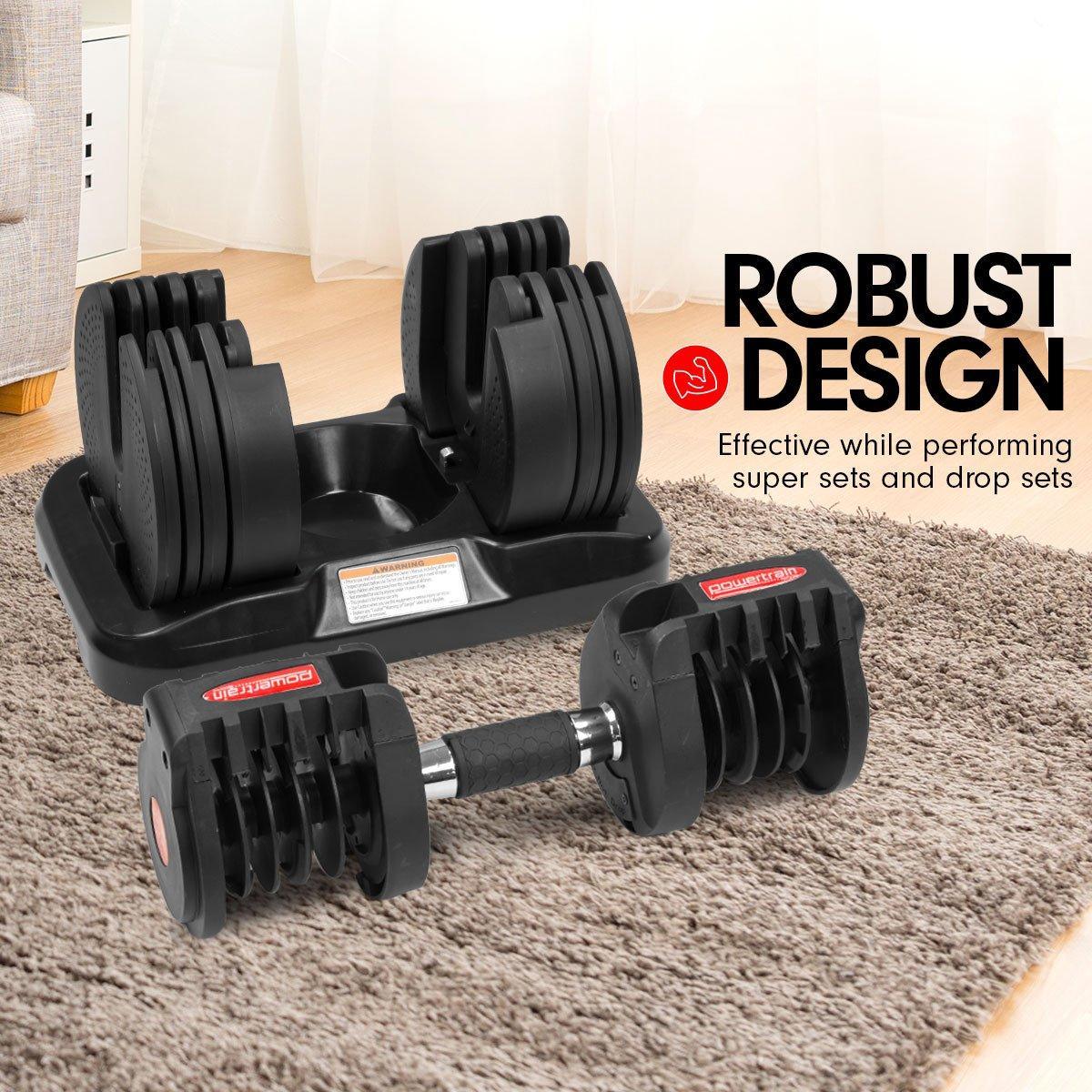 2x 20kg Powertrain Gen2 Home Gym Adjustable Dumbbell - John Cootes