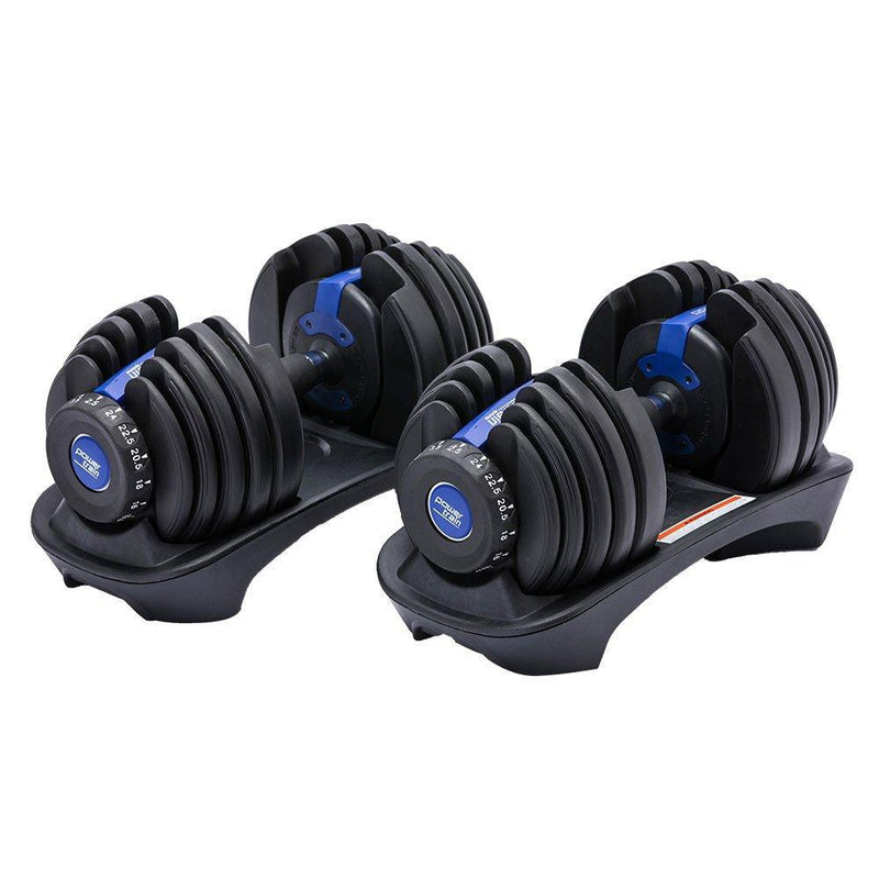 2x 24kg Powertrain Adjustable Dumbbell Home Gym Set - John Cootes