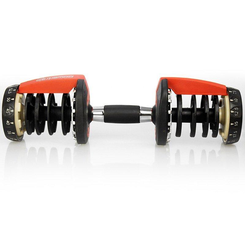 2x 24kg Powertrain Adjustable Dumbbells with Stand - John Cootes