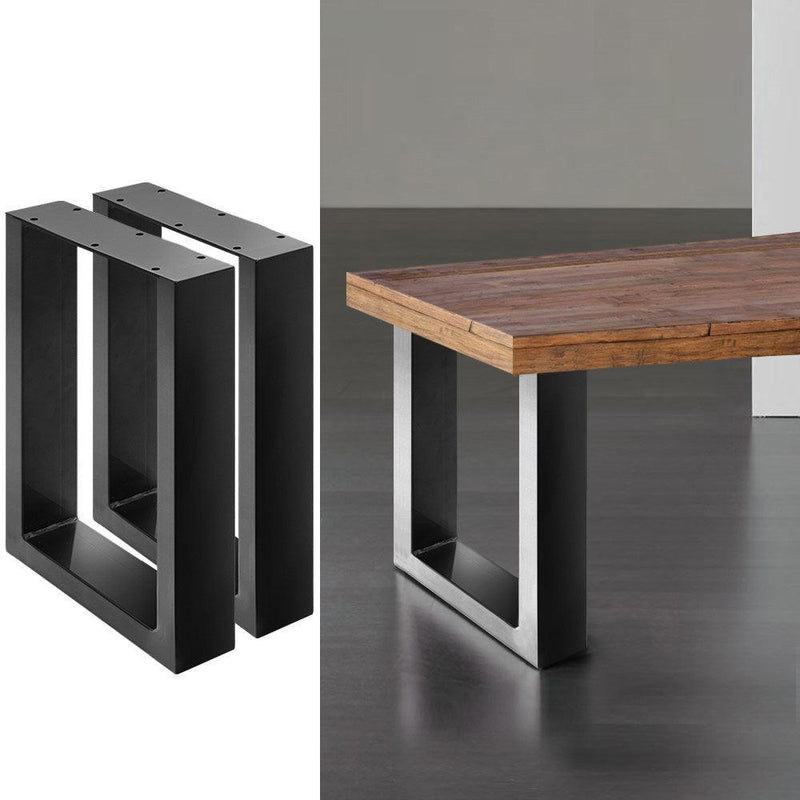 2x Coffee Dining Table Legs Steel Industrial Vintage Bench Metal Box Shape 400MM - John Cootes