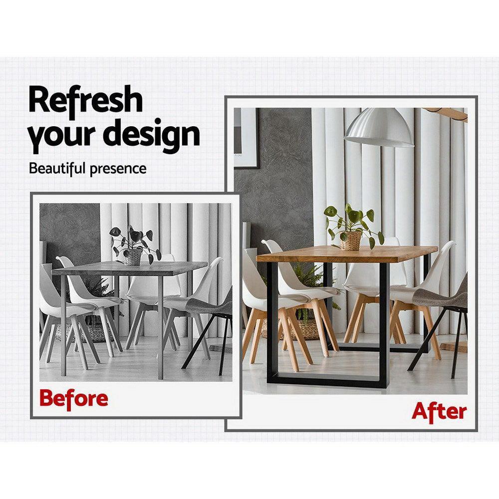 2x Coffee Dining Table Legs Steel Industrial Vintage Bench Metal Box Shape 710MM - John Cootes