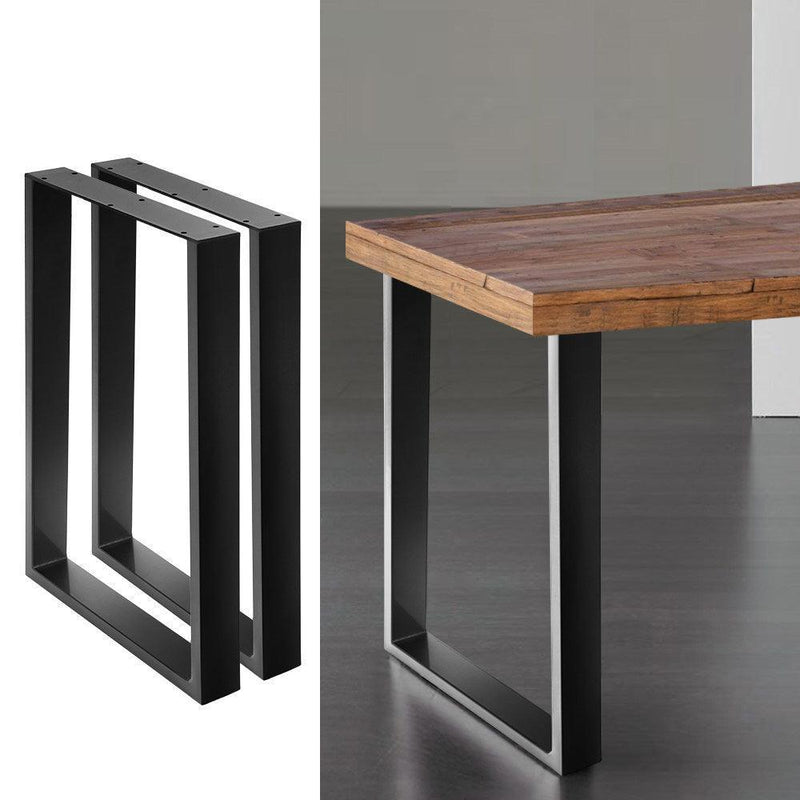 2x Coffee Dining Table Legs Steel Industrial Vintage Bench Metal Box Shape 710MM - John Cootes