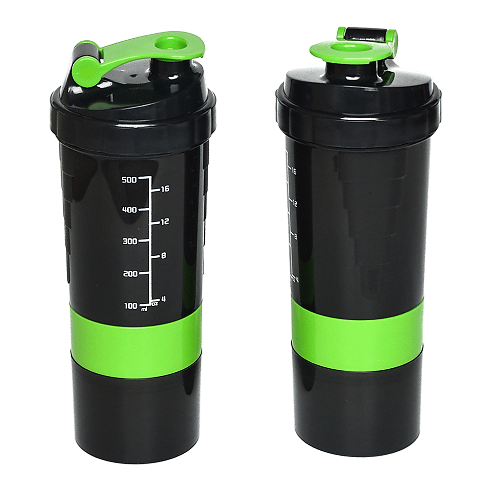2x Protein Gym Shaker Premium 3 in 1 Smart Style Blender Mixer Cup Bottle Spider - John Cootes