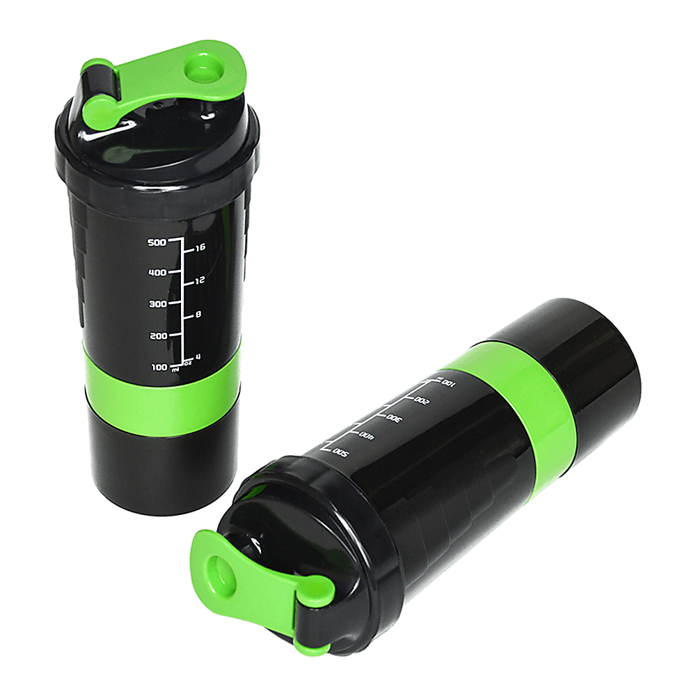 2x Protein Gym Shaker Premium 3 in 1 Smart Style Blender Mixer Cup Bottle Spider - John Cootes