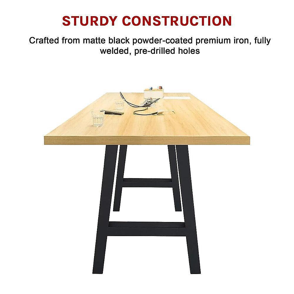 2x Rustic Dining Table Legs Steel Industrial Vintage 71cm - John Cootes