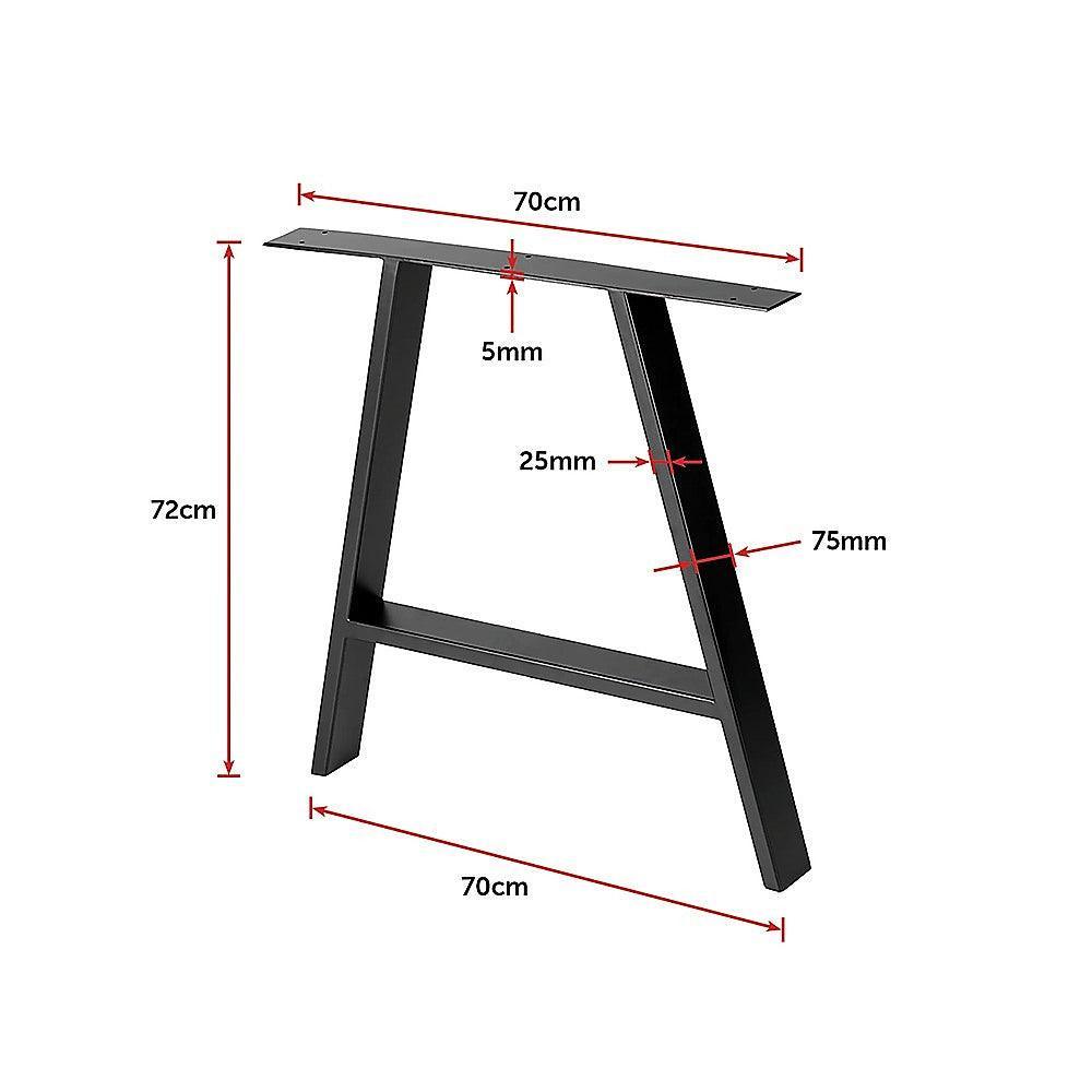 2x Rustic Dining Table Legs Steel Industrial Vintage 71cm - John Cootes