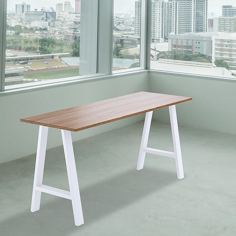 2x Rustic Dining Table Legs Steel Industrial Vintage 71cm - White - John Cootes