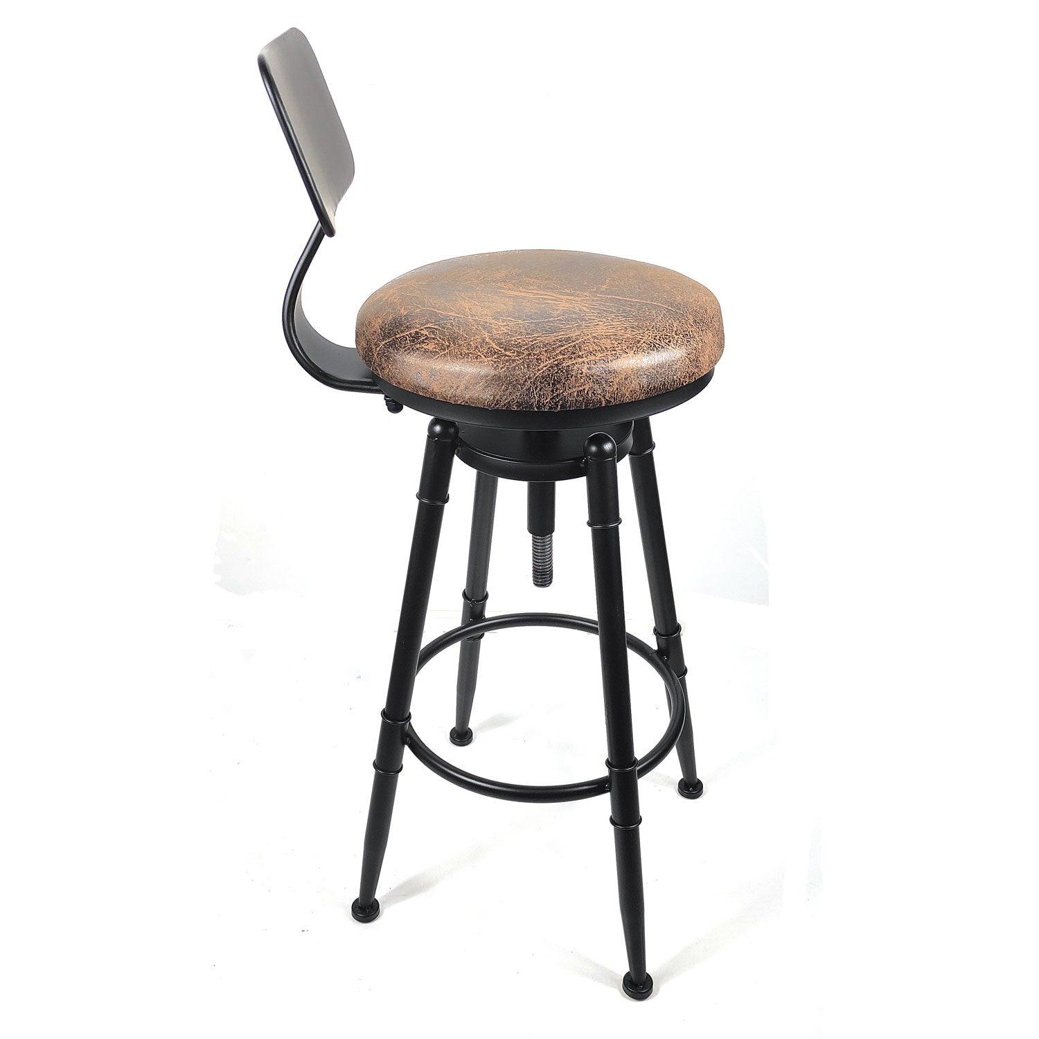 2x Vintage Industrial Rustic Bar Stool Kitchen Stool Swivel Chair Counter Height - John Cootes