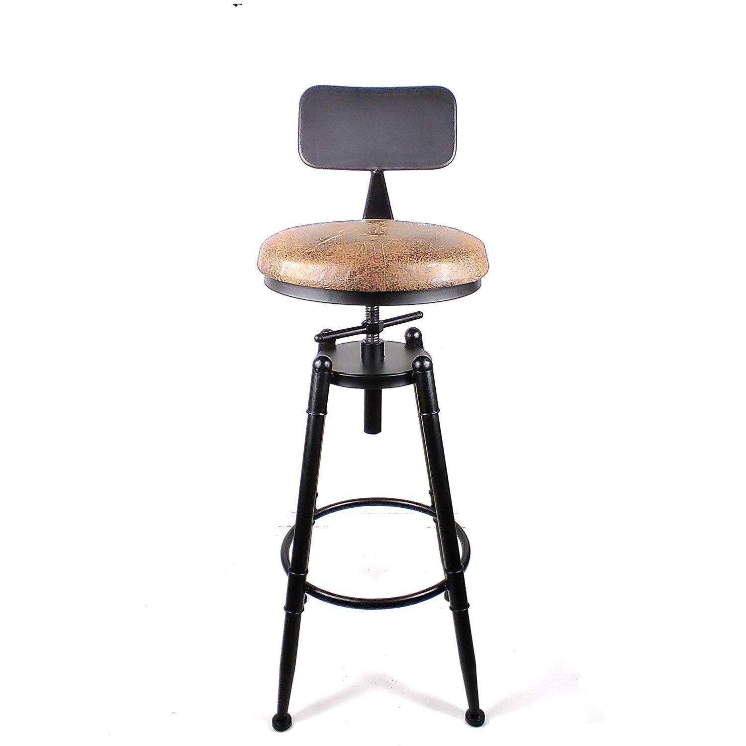 2x Vintage Industrial Rustic Bar Stool Kitchen Stool Swivel Chair Counter Height - John Cootes