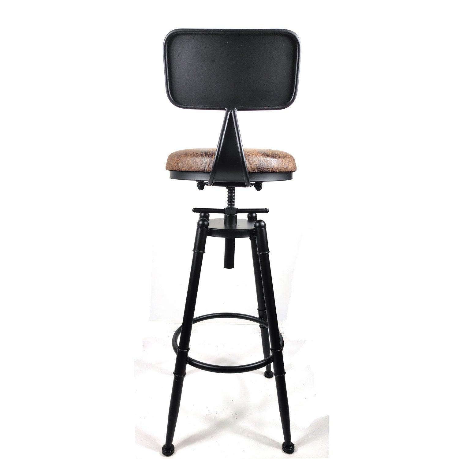 2x Vintage Industrial Rustic Bar Stool Kitchen Stool Swivel Chair Counter Height - John Cootes