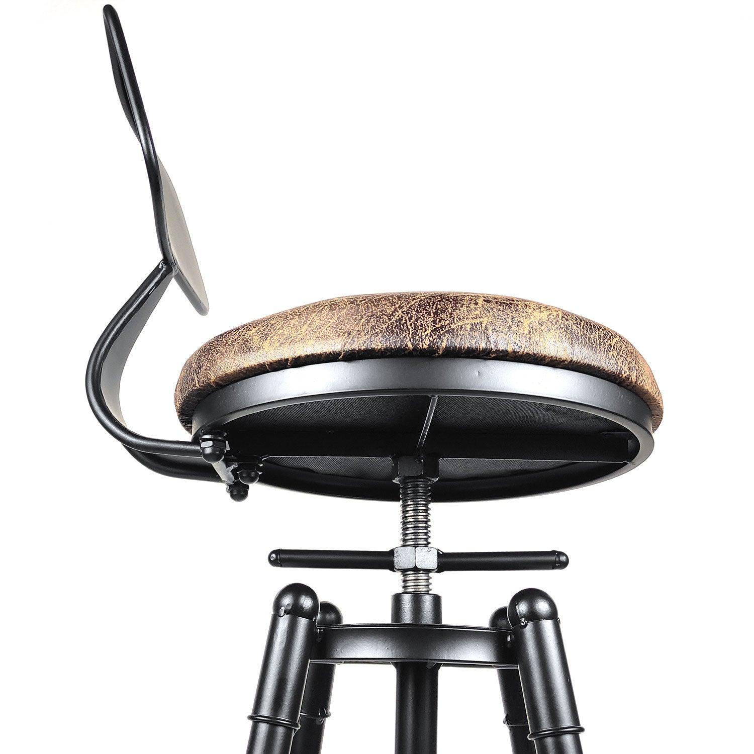 2x Vintage Industrial Rustic Bar Stool Kitchen Stool Swivel Chair Counter Height - John Cootes
