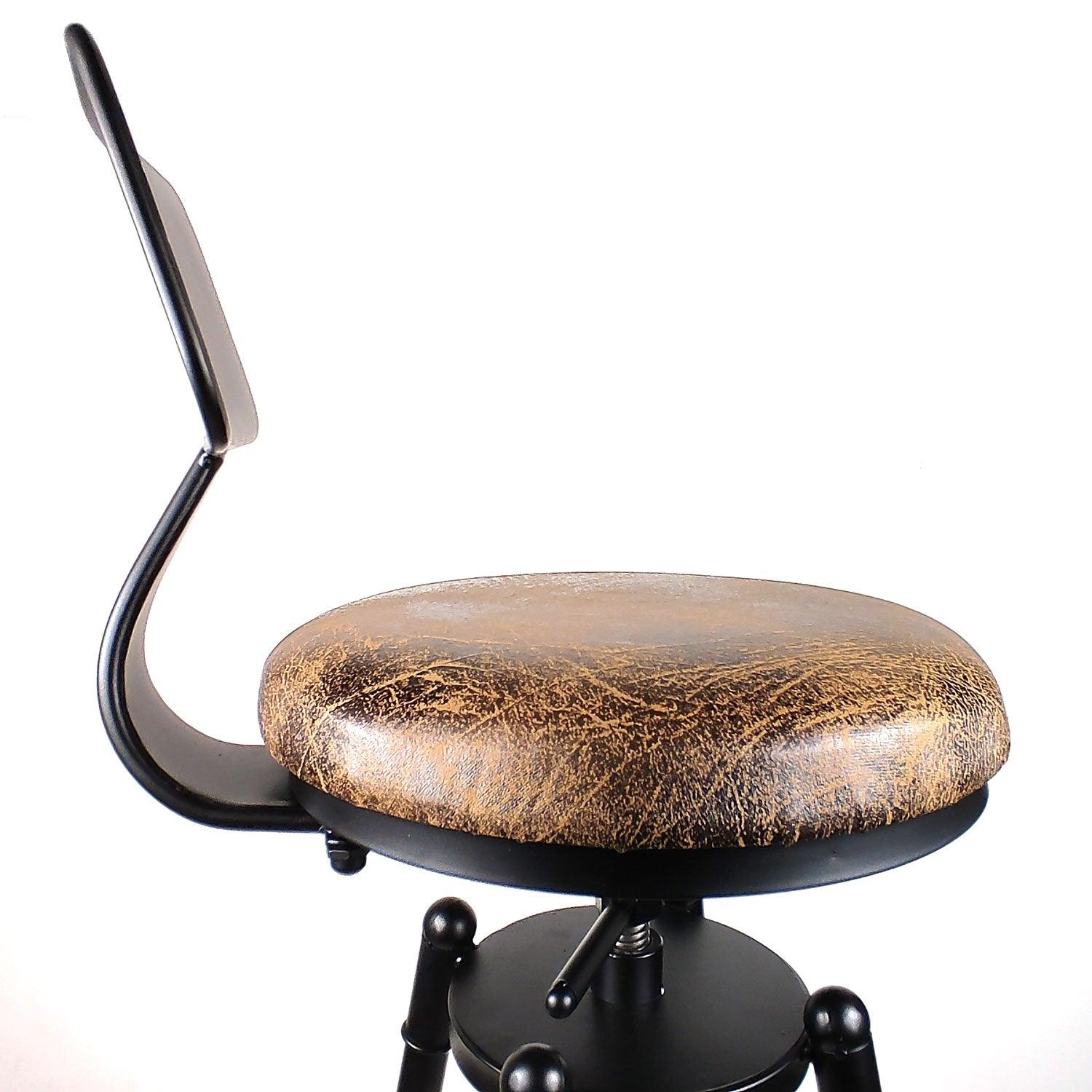 2x Vintage Industrial Rustic Bar Stool Kitchen Stool Swivel Chair Counter Height - John Cootes