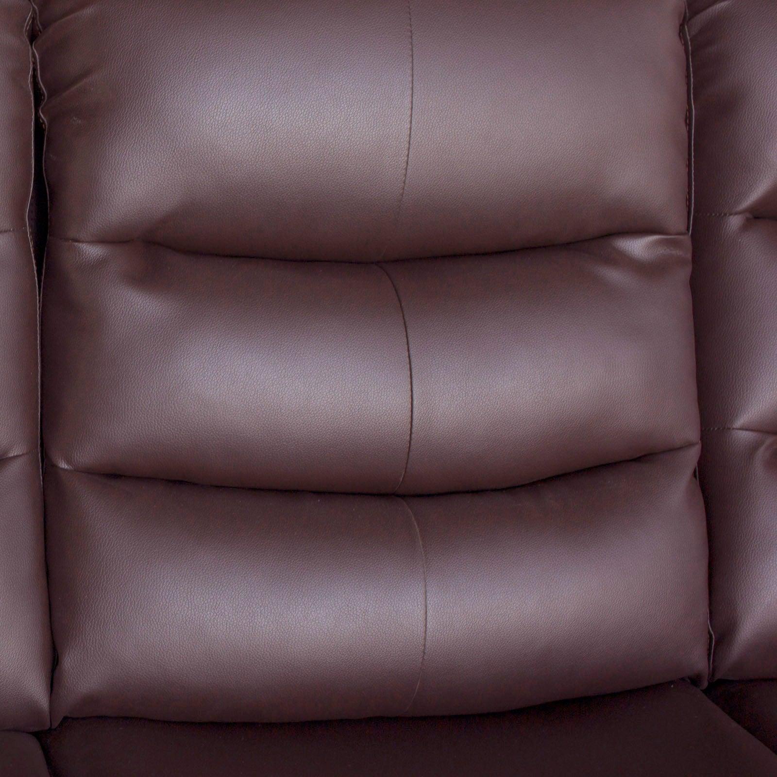 3+1+1 Seater Recliner Sofa In Faux Leather Lounge Couch in Brown