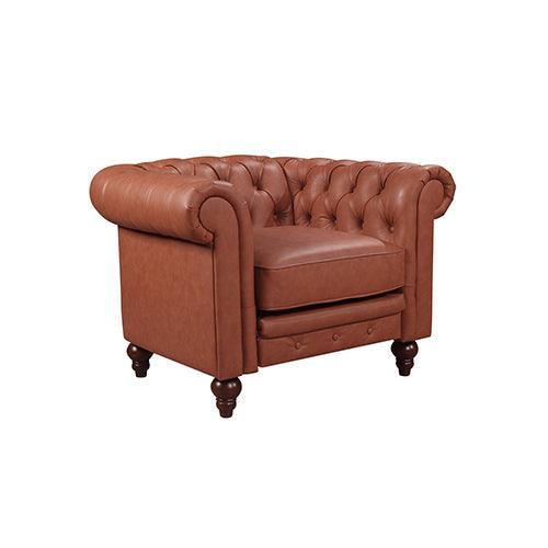 3+2+1 Seater Brown Sofa Lounge Chesterfireld Style Button Tufted in Faux Leather - John Cootes