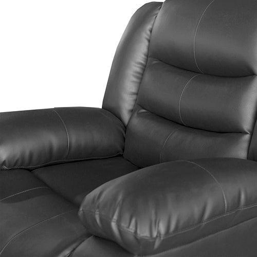 3+2+1 Seater Recliner Sofa In Faux Leather Lounge Couch in Black - John Cootes
