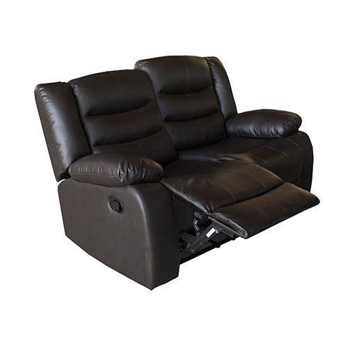 3+2+1 Seater Recliner Sofa In Faux Leather Lounge Couch in Black - John Cootes