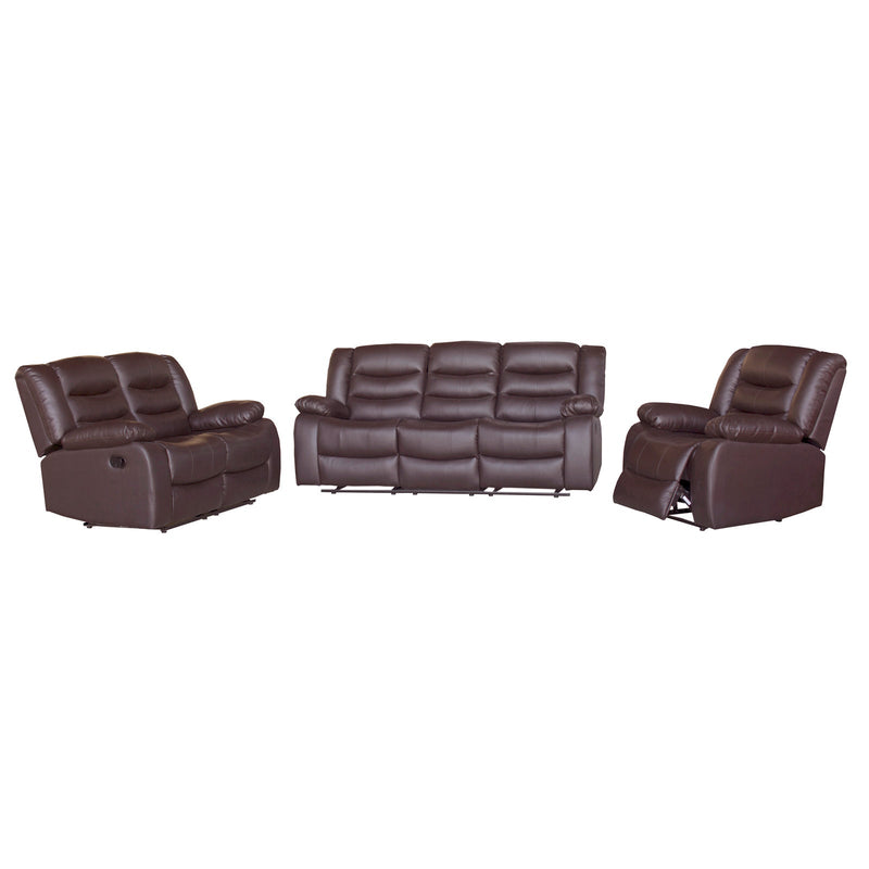 3+2+1 Seater Recliner Sofa In Faux Leather Lounge Couch in Brown