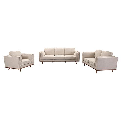 3+2+1 Seater Sofa Beige Fabric Lounge Set for Living Room Couch with Wooden Frame - John Cootes