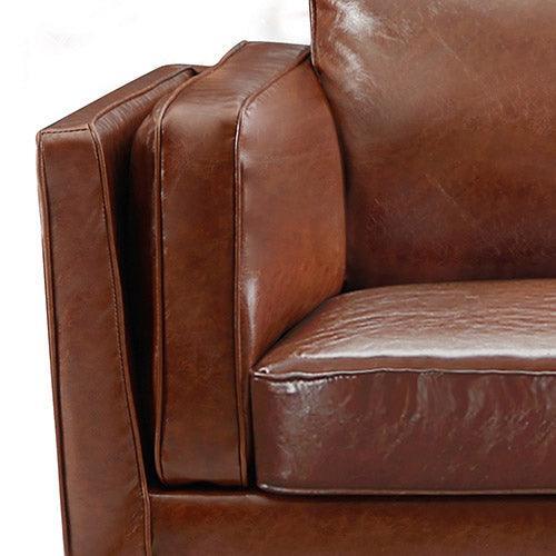 3+2+1 Seater Sofa Brown Leather Lounge Set for Living Room Couch with Wooden Frame - John Cootes