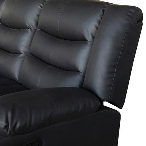 3+2 Seater Recliner Sofa In Faux Leather Lounge Couch in Black - John Cootes