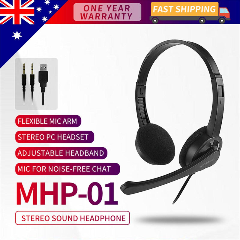 3.5mm Multi Device Stereo Headset Adjustable Headband Noiseless Volume Control - John Cootes