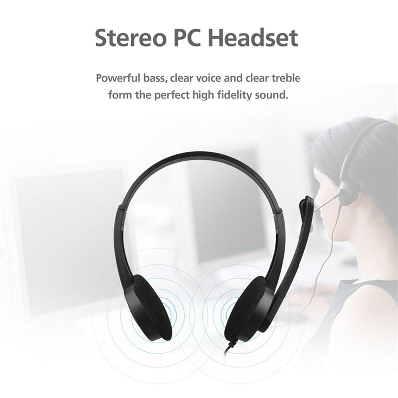 3.5mm Multi Device Stereo Headset Adjustable Headband Noiseless Volume Control - John Cootes