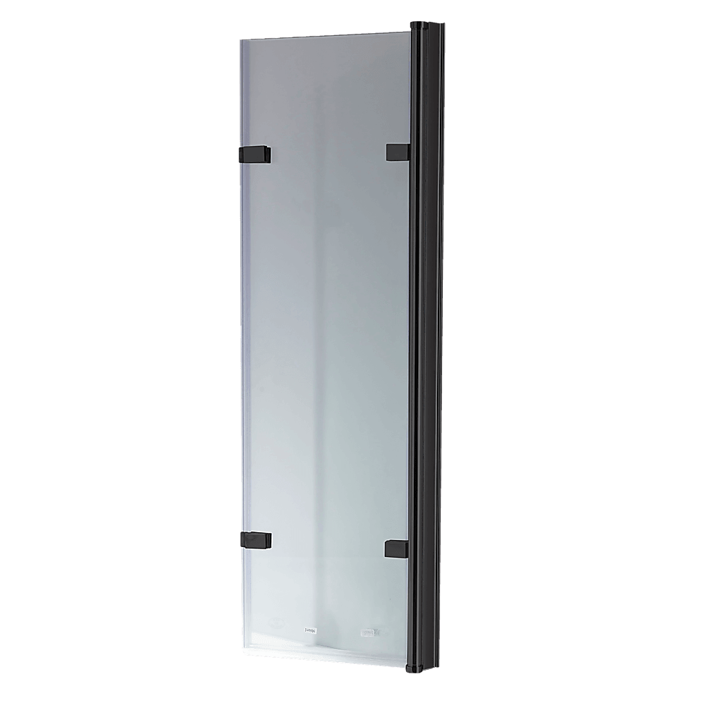 3 Fold Black Folding Bath Shower Screen Door Panel 1300mm x 1400mm - John Cootes