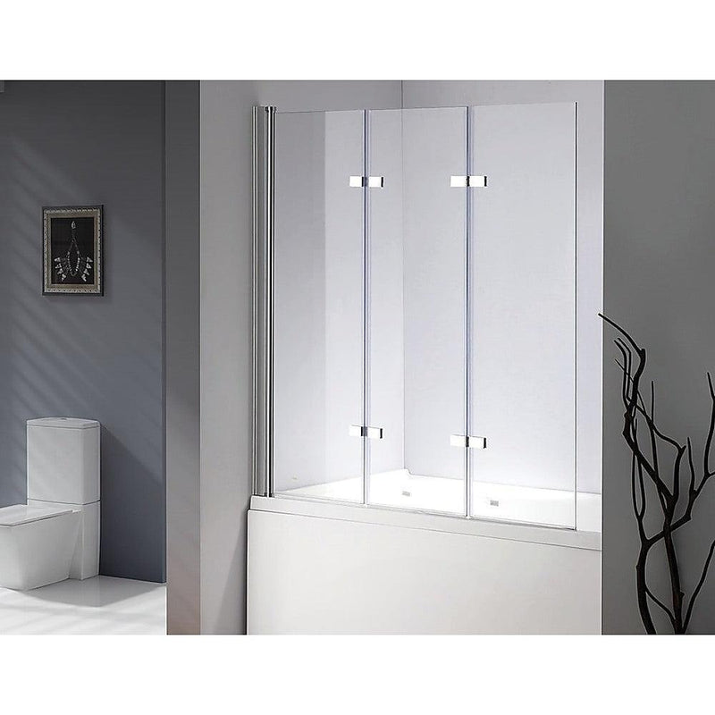 3 Fold Chrome Folding Bath Shower Screen Door Panel 1300mm x 1400mm - John Cootes