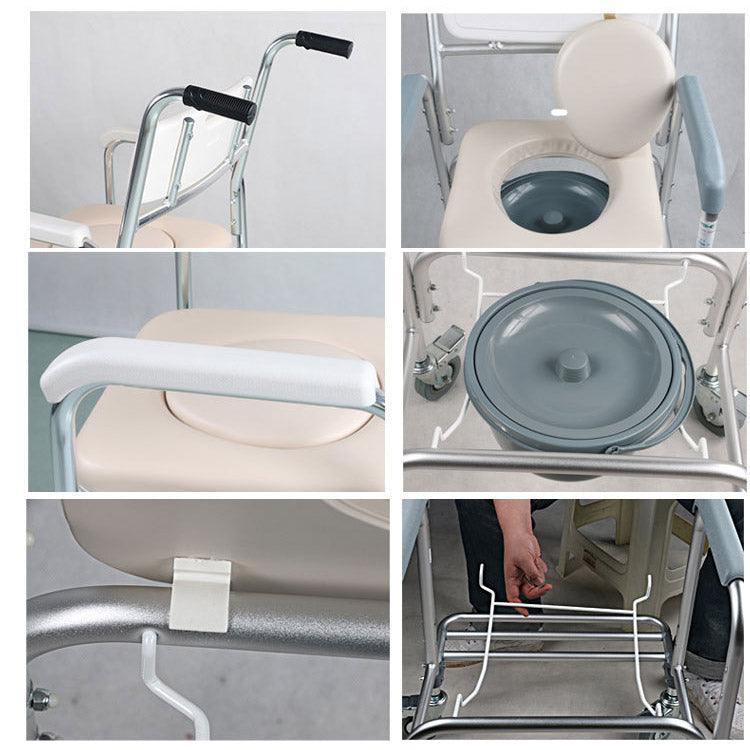 3-in-1 Mobile Rolling Chair Wheelchair Commode Bedside Toilet Chair Shower Chair - John Cootes