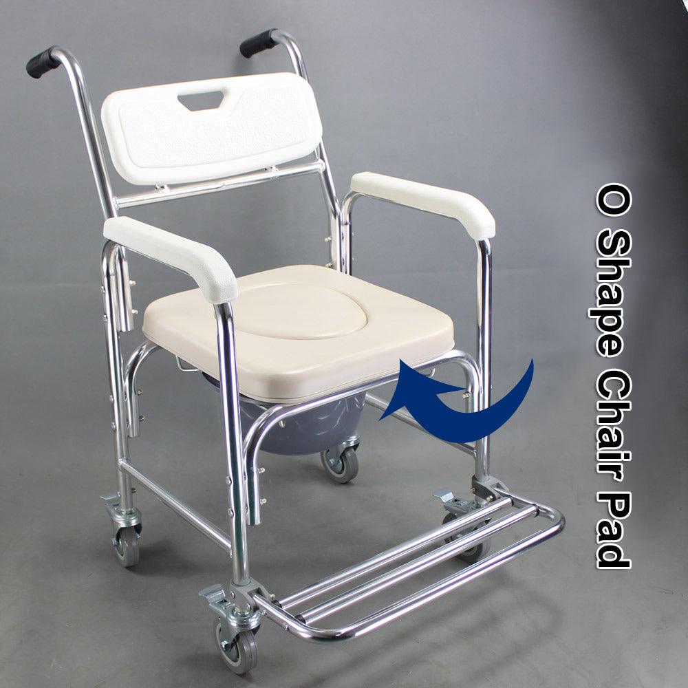 3-in-1 Mobile Rolling Chair Wheelchair Commode Bedside Toilet Chair Shower Chair - John Cootes