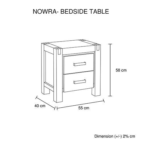 3 Pieces Bedroom Suite in Solid Wood Veneered Acacia Construction Timber Slat Single Size Oak Colour Bed, Bedside Table - John Cootes