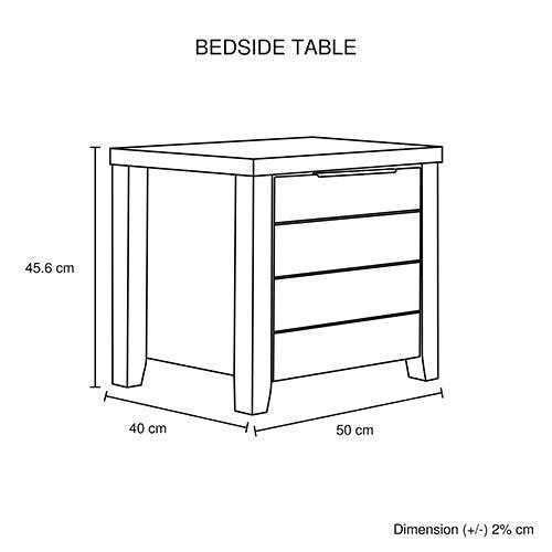 3 Pieces Bedroom Suite Natural Wood Like MDF Structure King Size Oak Colour Bed, Bedside Table - John Cootes