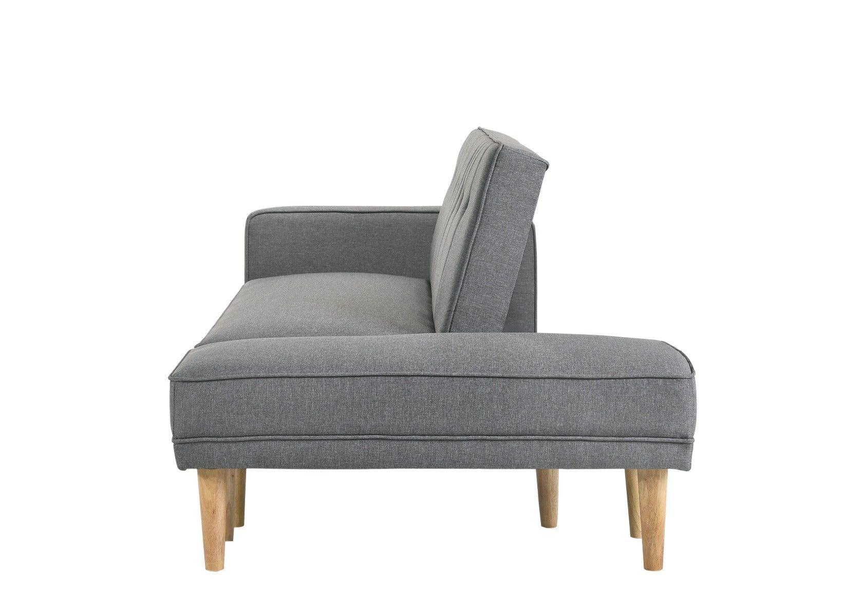 3 Seater Fabric Sofa Bed with Ottoman - Light Grey - John Cootes