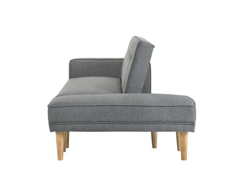 3 Seater Fabric Sofa Bed with Ottoman - Light Grey - John Cootes