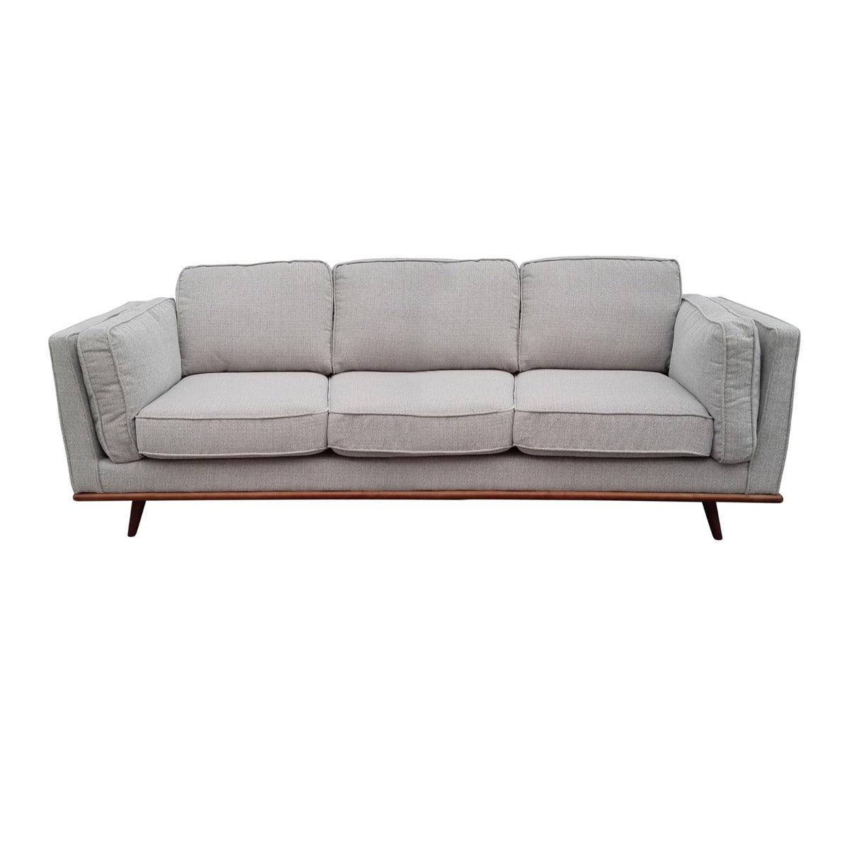 3 Seater Sofa Beige Fabric Modern Lounge Set for Living Room Couch with Wooden Frame - John Cootes