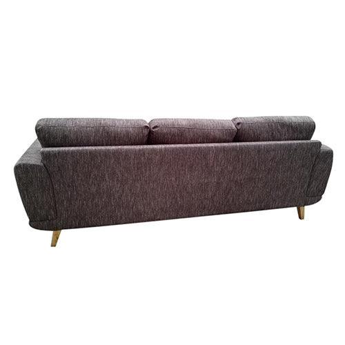 3 Seater Sofa Brown Fabric Lounge Set for Living Room Couch with Solid Wooden Frame - John Cootes