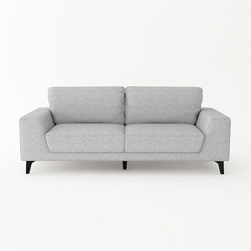 3 Seater Sofa Light Grey Fabric Lounge Set for Living Room Couch with Solid Wooden Frame Black Legs - John Cootes