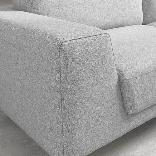 3 Seater Sofa Light Grey Fabric Lounge Set for Living Room Couch with Solid Wooden Frame Black Legs - John Cootes