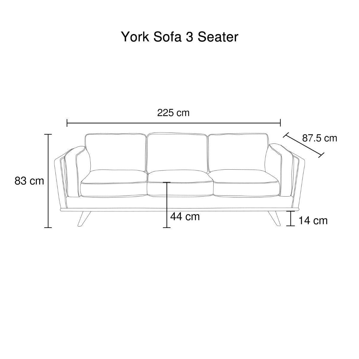 3 Seater Sofa Teal Fabric Lounge Set for Living Room Couch with Wooden Frame - John Cootes