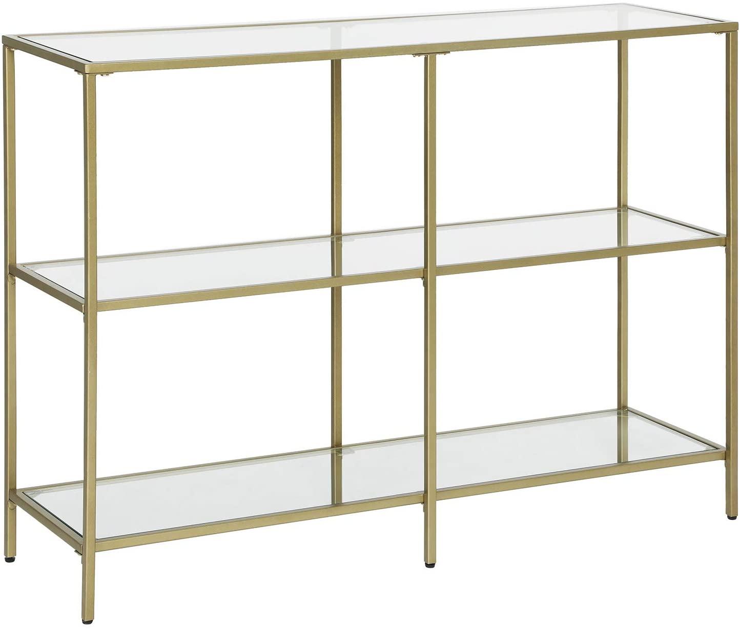 3-Tier Tempered Glass Sofa Table Modern Storage Shelf - John Cootes