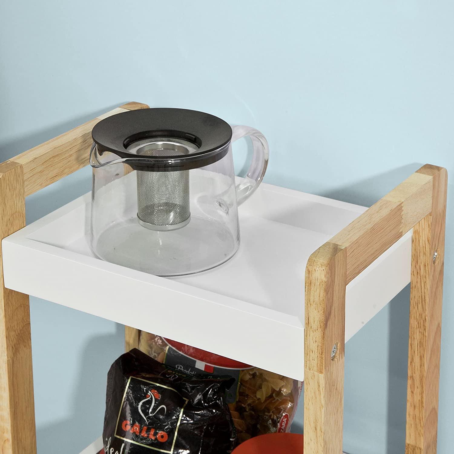 3-Tier White Storage Bathroom Shelf - John Cootes