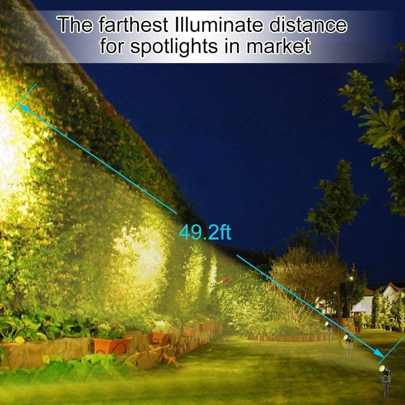 3 x LED Spotlights Powered Solar Garden Lights Outdoor Waterproof (Warm White) - John Cootes