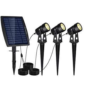 3 x LED Spotlights Powered Solar Garden Lights Outdoor Waterproof (Warm White) - John Cootes