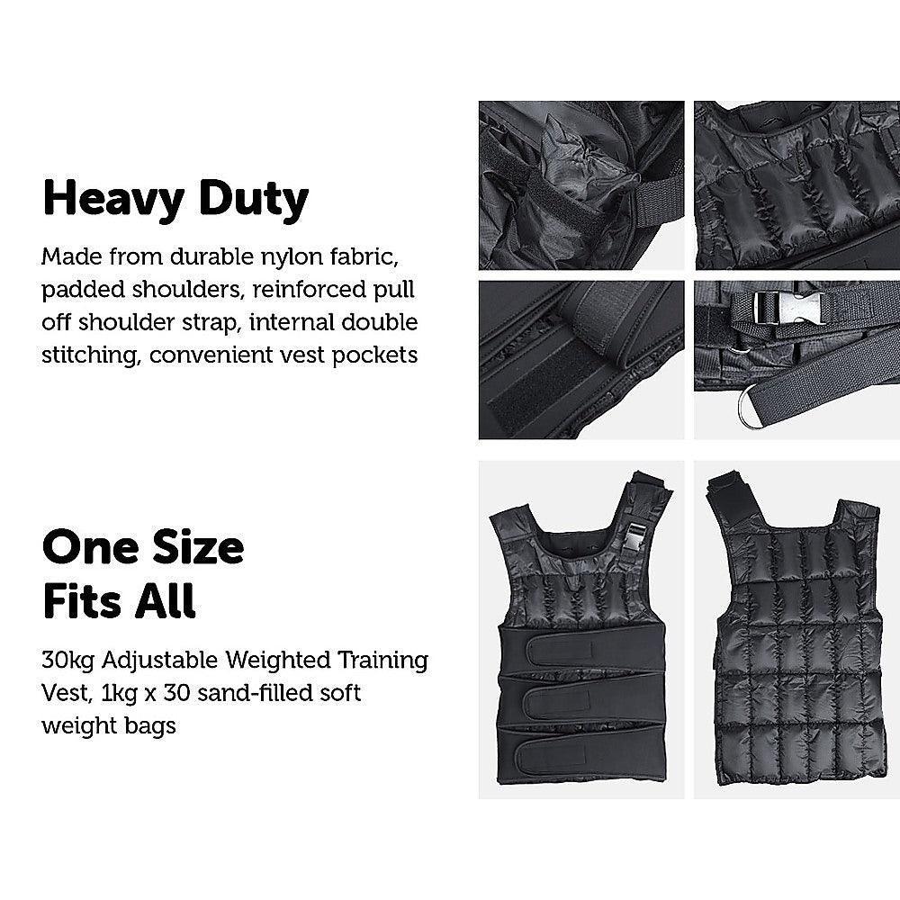 30Kg Adjustable Weighted Training Vest - John Cootes