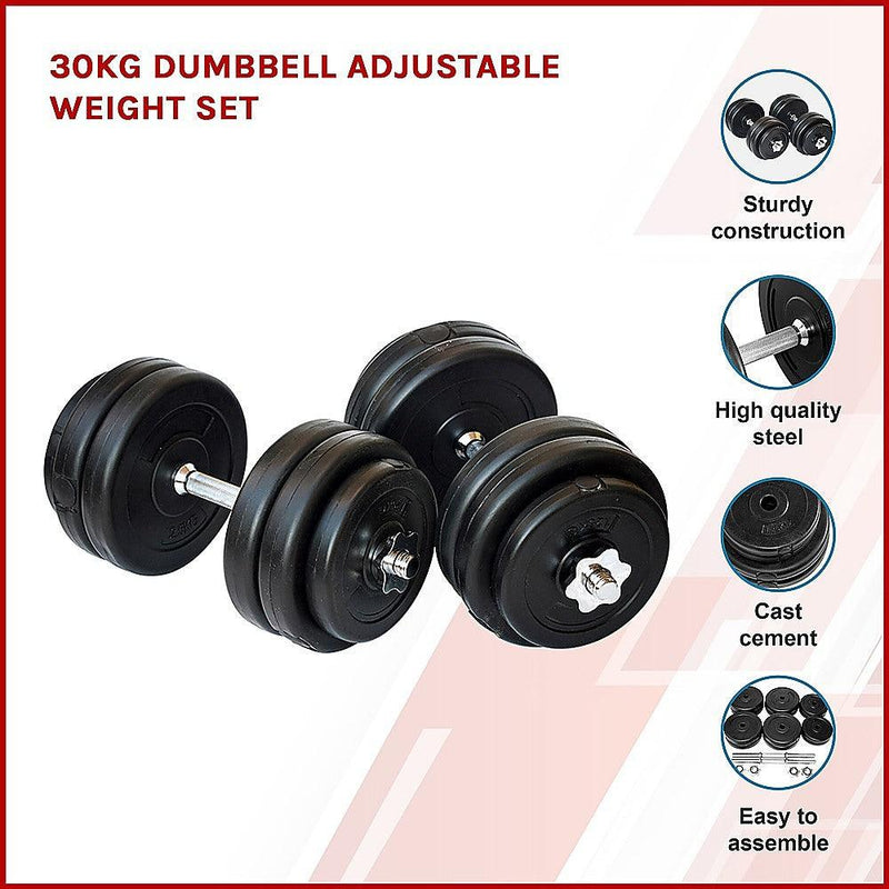 30KG Dumbbell Adjustable Weight Set - John Cootes