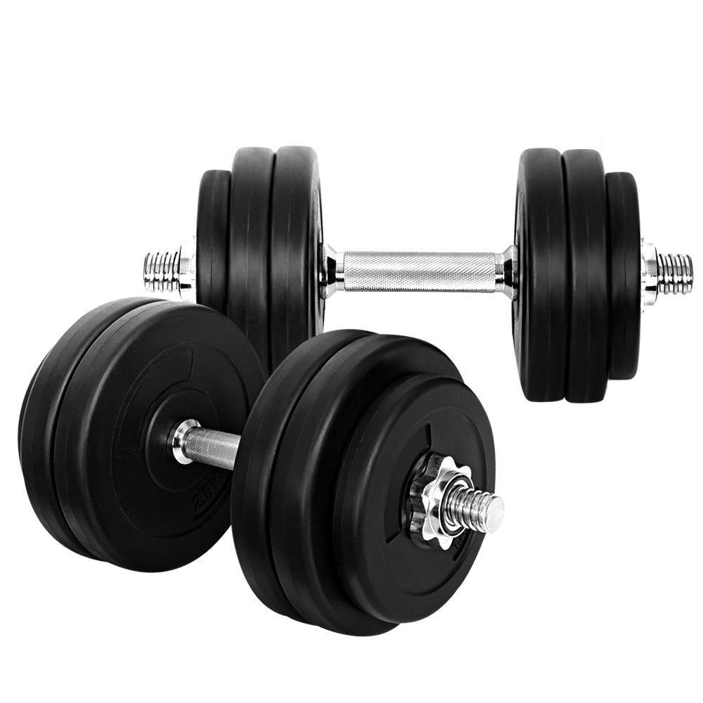 30kg Dumbbells Dumbbell Set Weight Plates Home Gym Fitness Exercise - John Cootes